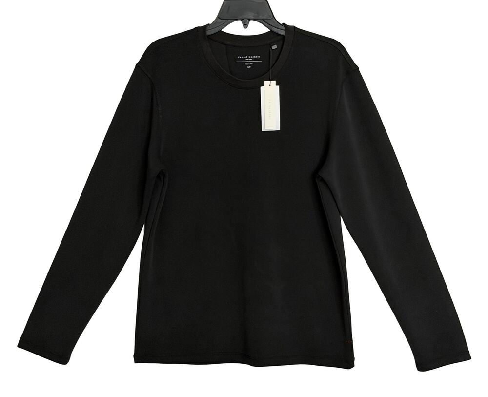 Daniel Buchler T-Shirt Men's Small Crew Neck Long Sleeve Stretch Solid Black NWT